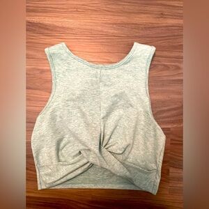 Yogalicious Light Green Twist front Cropped Tank Top size L